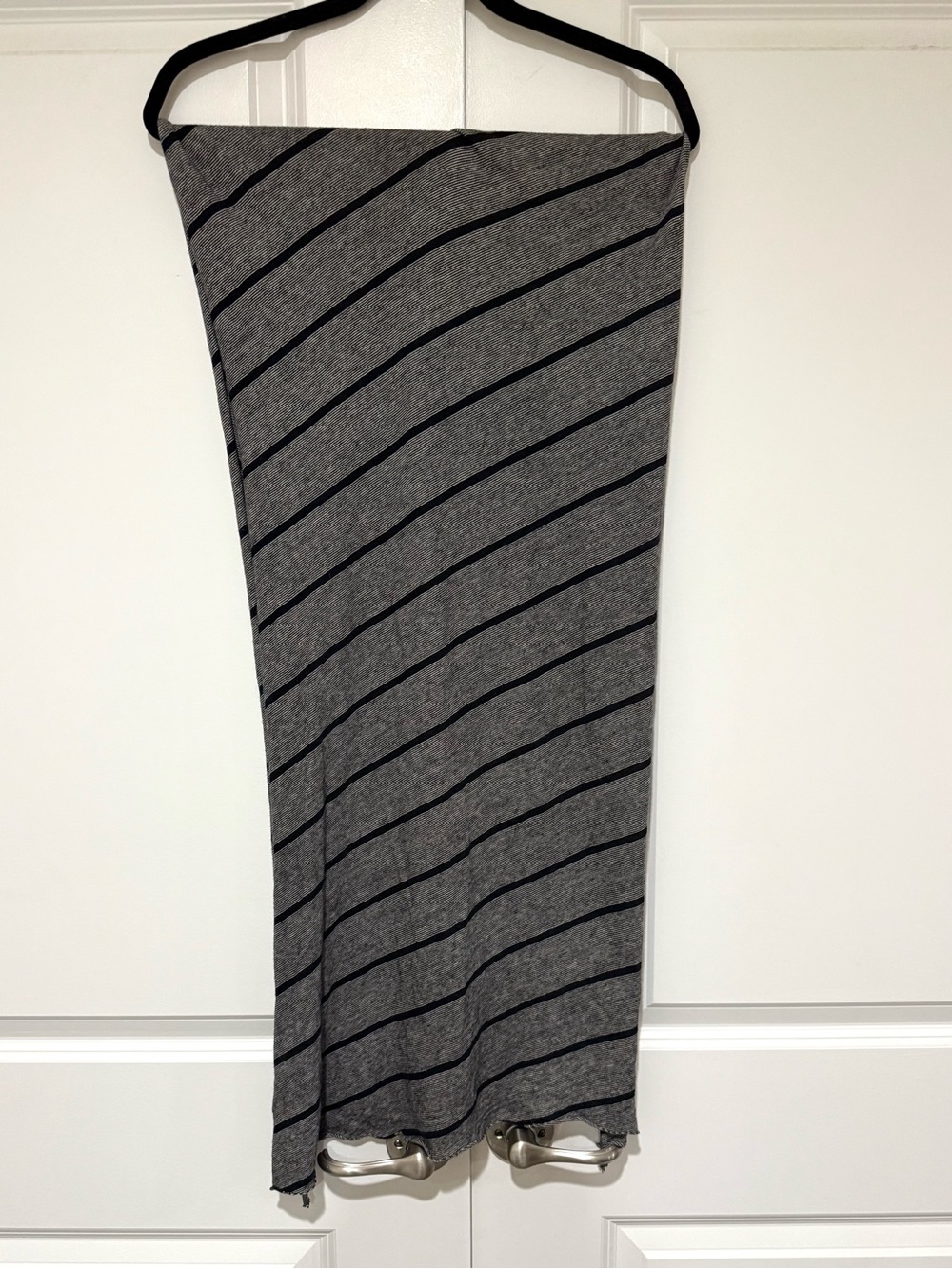 J. Crew Gray and Black Striped Wrap Scarf